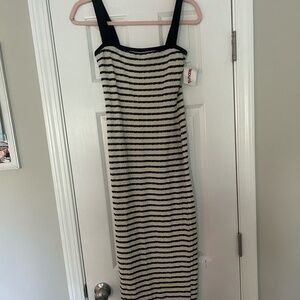 Stripped Body Con midi dress